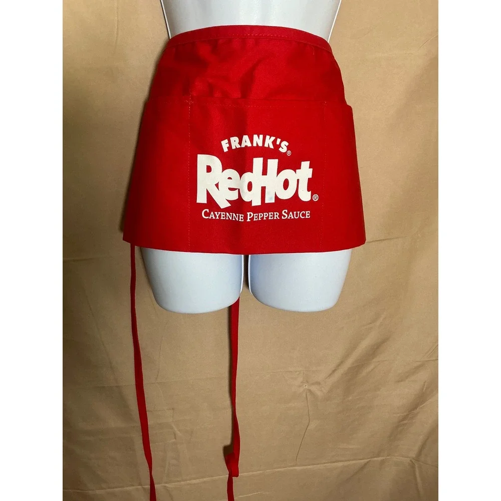 Franks RedHot Cayenne Pepper Sauce Red Waist Apron‎ 3 Pockets Server BBQ Cooking